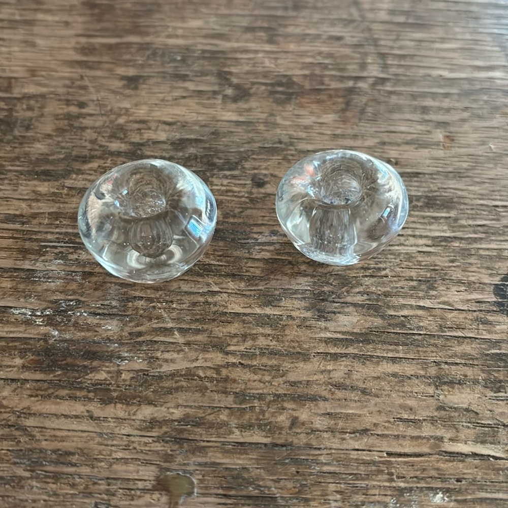 SCANDINAVIAN Nordic Glass Candle Holders Set/2